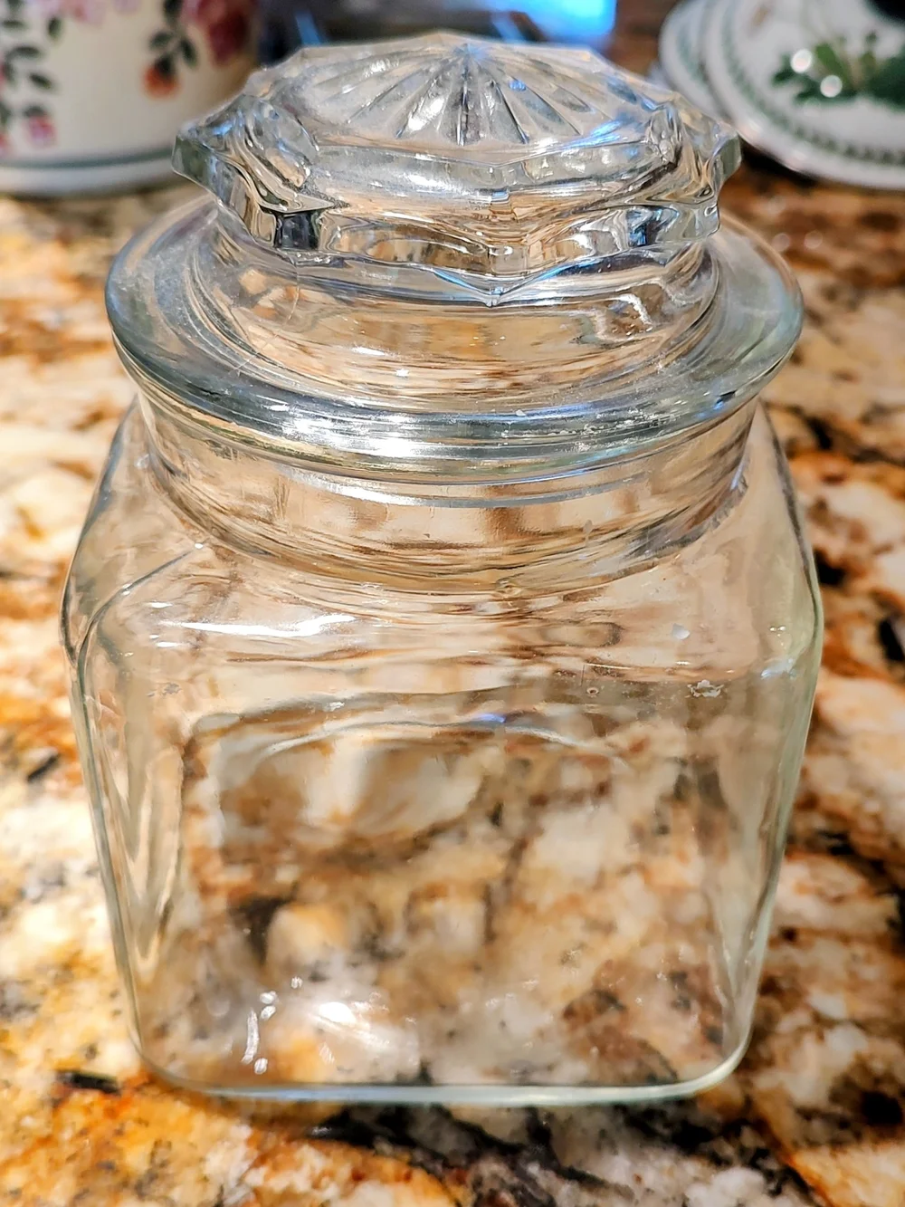 Clear Glass Square Storage Jar with Lid - Clear